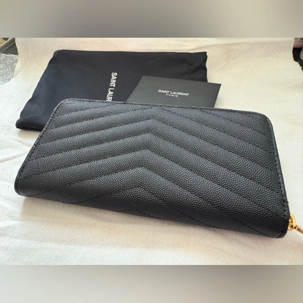 Yves Saint Laurent Cassandre Matelasse Zip Around Quilted Wallet - Picture 5 of 12